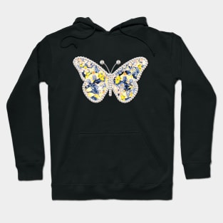 Butterfly Decorated with Pearls and Flowers Hoodie
